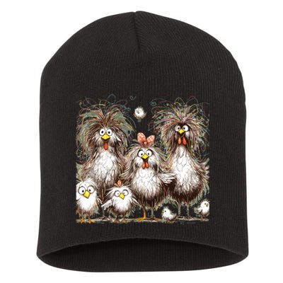 Funny Chicken Art Eagerlys Colorful Short Acrylic Beanie