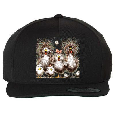 Funny Chicken Art Eagerlys Colorful Wool Snapback Cap