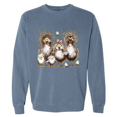 Funny Chicken Art Eagerlys Colorful Garment-Dyed Sweatshirt