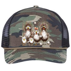 Funny Chicken Art Eagerlys Colorful Retro Rope Trucker Hat Cap