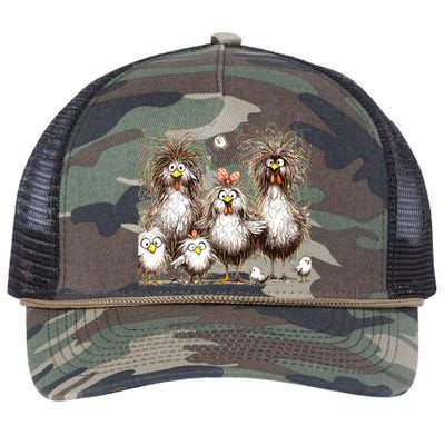 Funny Chicken Art Eagerlys Colorful Retro Rope Trucker Hat Cap