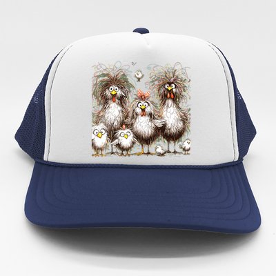 Funny Chicken Art Eagerlys Colorful Trucker Hat