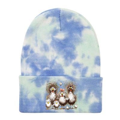 Funny Chicken Art Eagerlys Colorful Tie Dye 12in Knit Beanie