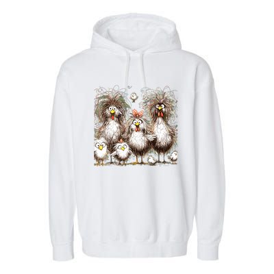 Funny Chicken Art Eagerlys Colorful Garment-Dyed Fleece Hoodie