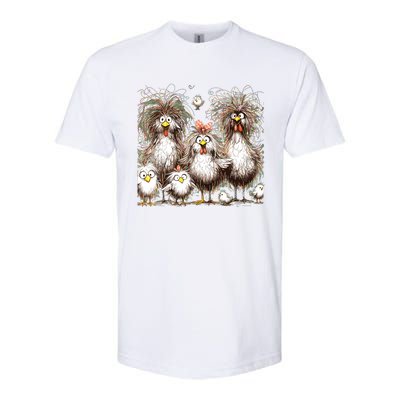 Funny Chicken Art Eagerlys Colorful Softstyle CVC T-Shirt