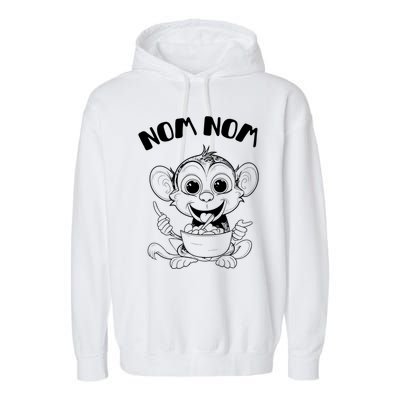 Funny Cartoon Animal Gift Funny Quote Yummy Monkey Gift Garment-Dyed Fleece Hoodie