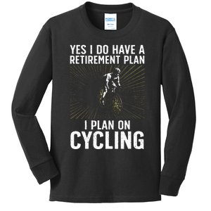 Funny Cycling Art For Men Women Bicyclist Bike Racing Biker Kids Long Sleeve Shirt