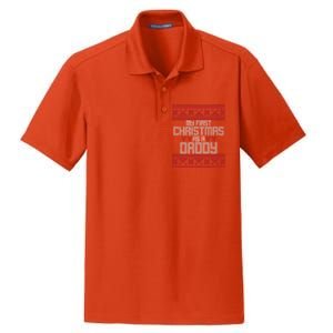 First Christmas As A Daddy Fatherhood Holiday Gift Dry Zone Grid Polo