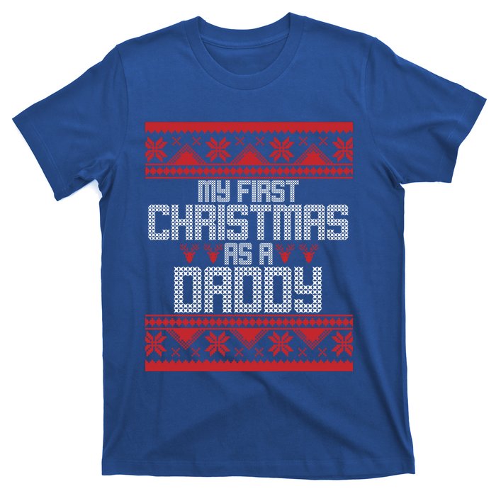 First Christmas As A Daddy Fatherhood Holiday Gift T-Shirt