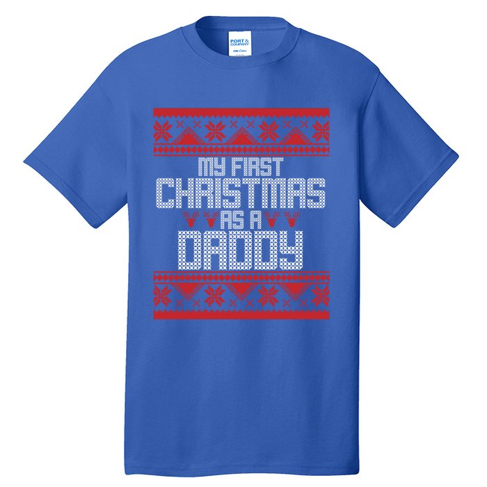 First Christmas As A Daddy Fatherhood Holiday Gift Tall T-Shirt