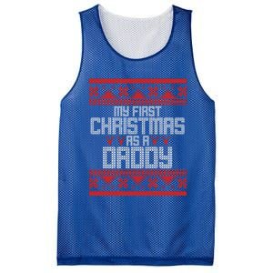 First Christmas As A Daddy Fatherhood Holiday Gift Mesh Reversible Basketball Jersey Tank