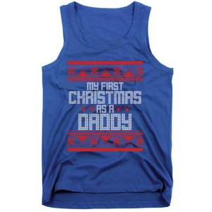 First Christmas As A Daddy Fatherhood Holiday Gift Tank Top