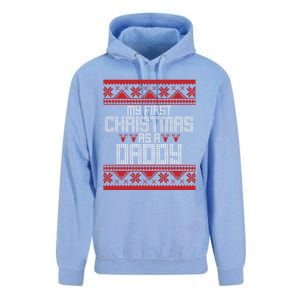 First Christmas As A Daddy Fatherhood Holiday Gift Unisex Surf Hoodie