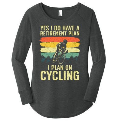 Funny Cycling Art For Men Women Bicyclist Bike Racing Biker Women's Perfect Tri Tunic Long Sleeve Shirt