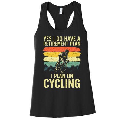 Funny Cycling Art For Men Women Bicyclist Bike Racing Biker Women's Racerback Tank