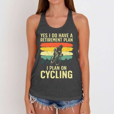 Funny Cycling Art For Men Women Bicyclist Bike Racing Biker Women's Knotted Racerback Tank