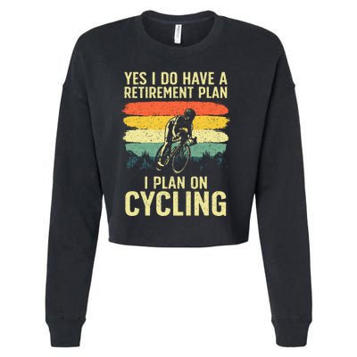 Funny Cycling Art For Men Women Bicyclist Bike Racing Biker Cropped Pullover Crew