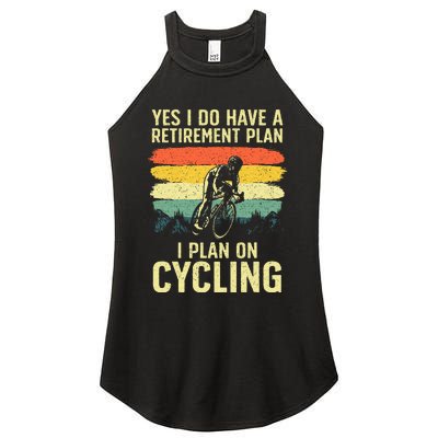 Funny Cycling Art For Men Women Bicyclist Bike Racing Biker Women's Perfect Tri Rocker Tank