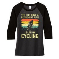 Funny Cycling Art For Men Women Bicyclist Bike Racing Biker Women's Tri-Blend 3/4-Sleeve Raglan Shirt