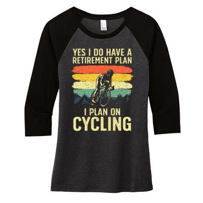 Funny Cycling Art For Men Women Bicyclist Bike Racing Biker Women's Tri-Blend 3/4-Sleeve Raglan Shirt