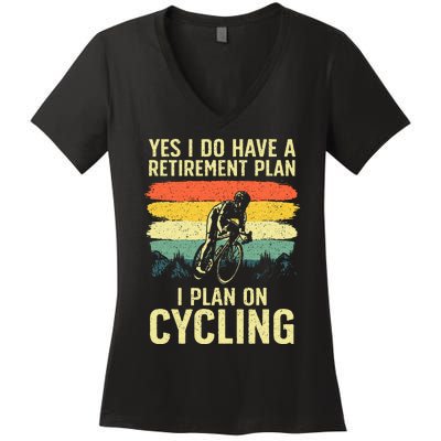 Funny Cycling Art For Men Women Bicyclist Bike Racing Biker Women's V-Neck T-Shirt