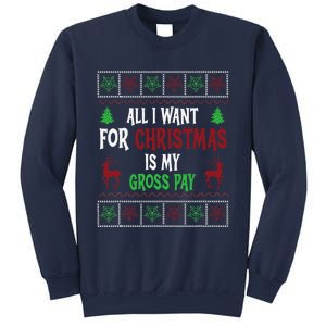 Funny Christmas All I Want Is My Gross Pay Funny Holiday Sweatshirt