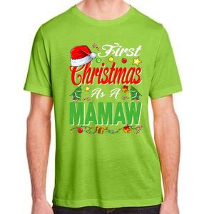 First Christmas As A Mamaw Santa Hat Pajama Xmas Funny Gift Adult ChromaSoft Performance T-Shirt