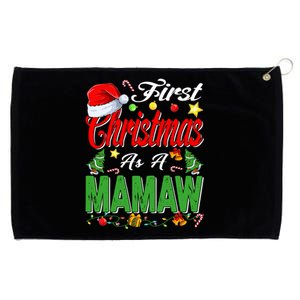 First Christmas As A Mamaw Santa Hat Pajama Xmas Funny Gift Grommeted Golf Towel