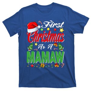 First Christmas As A Mamaw Santa Hat Pajama Xmas Funny Gift T-Shirt