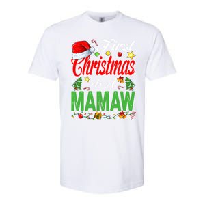 First Christmas As A Mamaw Santa Hat Pajama Xmas Funny Gift Softstyle CVC T-Shirt