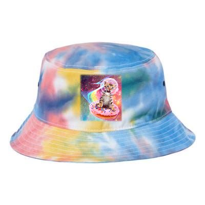 Funny Cute Astronaut Kitty On Rainbow Sprinkle Donut With Galaxy Background Tie Dye Newport Bucket Hat