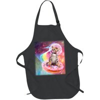 Funny Cute Astronaut Kitty On Rainbow Sprinkle Donut With Galaxy Background Apron