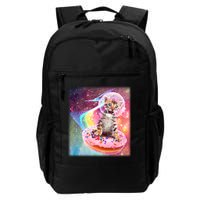 Funny Cute Astronaut Kitty On Rainbow Sprinkle Donut With Galaxy Background Backpack