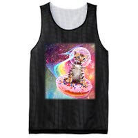 Funny Cute Astronaut Kitty On Rainbow Sprinkle Donut With Galaxy Background Mesh Reversible Basketball Jersey Tank