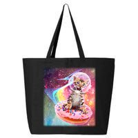 Funny Cute Astronaut Kitty On Rainbow Sprinkle Donut With Galaxy Background 25L Jumbo Tote