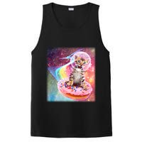 Funny Cute Astronaut Kitty On Rainbow Sprinkle Donut With Galaxy Background PosiCharge Competitor Tank