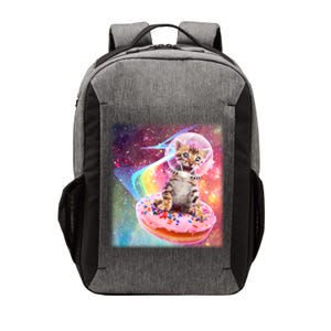 Funny Cute Astronaut Kitty On Rainbow Sprinkle Donut With Galaxy Background Vector Backpack