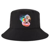 Funny Cute Astronaut Kitty On Rainbow Sprinkle Donut Cool Comfort Performance Bucket Hat