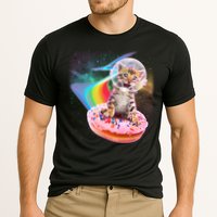 Funny Cute Astronaut Kitty On Rainbow Sprinkle Donut Cooling Performance Crew T-Shirt