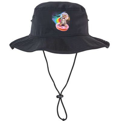 Funny Cute Astronaut Kitty On Rainbow Sprinkle Donut Bucket Hat