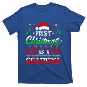 First Christmas As A Grandma Meaningful Gift Santa Hat Ugly Xmas Meaningful Gift T-Shirt