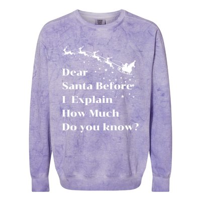 Funny Christmas Adults Dear Santa I Can Explain Meaningful Gift Colorblast Crewneck Sweatshirt