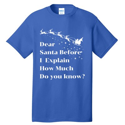 Funny Christmas Adults Dear Santa I Can Explain Meaningful Gift Tall T-Shirt