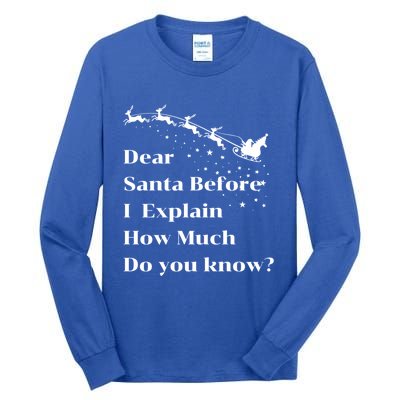 Funny Christmas Adults Dear Santa I Can Explain Meaningful Gift Tall Long Sleeve T-Shirt