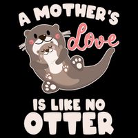 Funny Cute A Mother's Love Is Like No Otter Mama Otter And Baby 7-Panel Snapback Hat