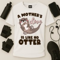 Funny Cute A Mother's Love Is Like No Otter Mama Otter And Baby Cooling Performance Crew T-Shirt
