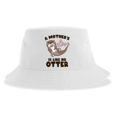 Funny Cute A Mother's Love Is Like No Otter Mama Otter And Baby Sustainable Bucket Hat