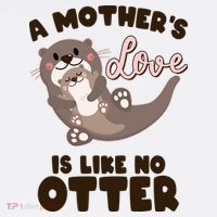 Funny Cute A Mother's Love Is Like No Otter Mama Otter And Baby Softstyle Adult Sport Polo