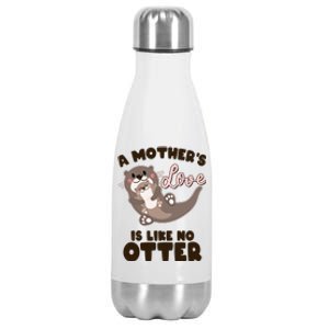 Funny Cute A Mother's Love Is Like No Otter Mama Otter And Baby Stainless Steel Insulated Water Bottle