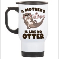 Funny Cute A Mother's Love Is Like No Otter Mama Otter And Baby Stainless Steel Travel Mug